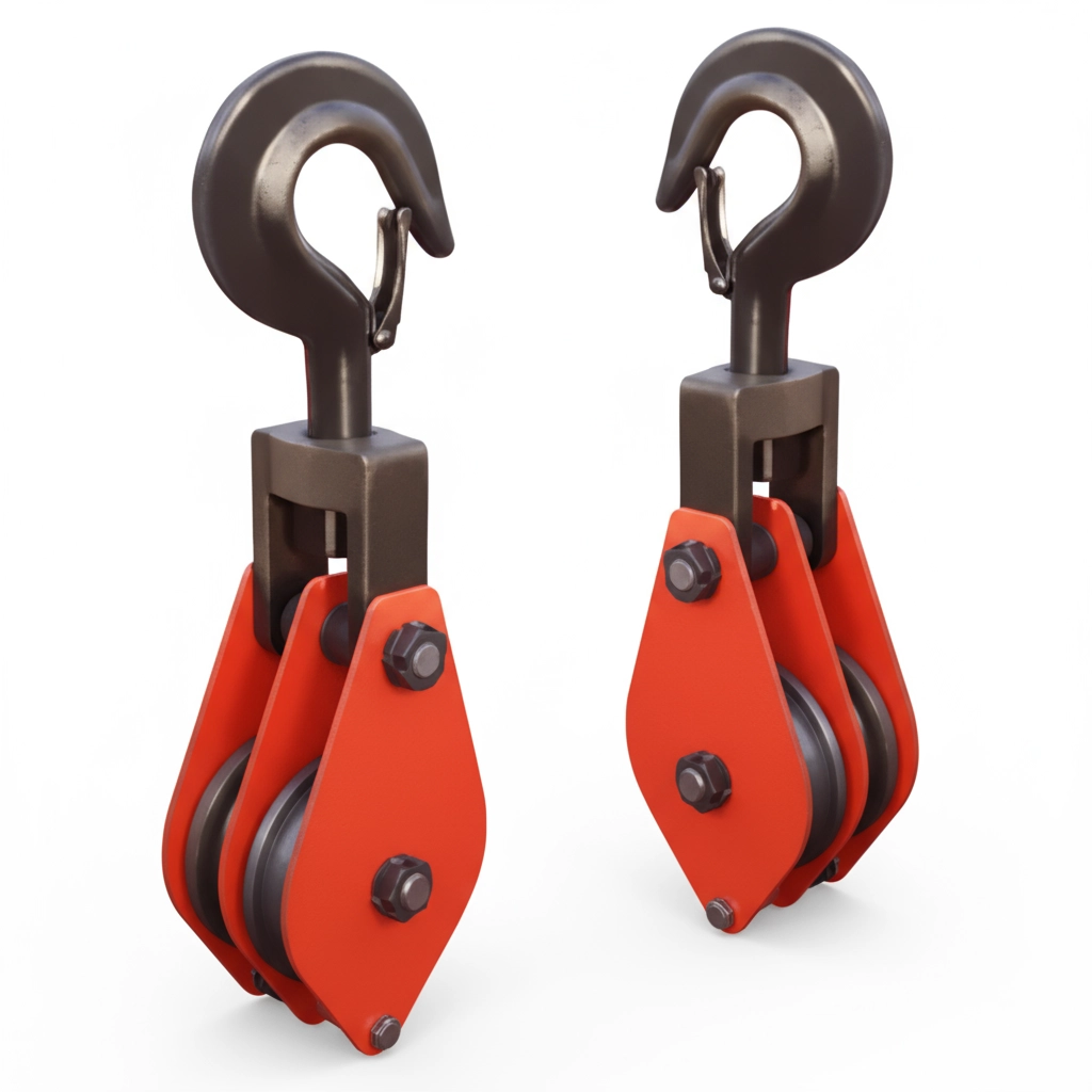 Блок монтажный двухрольный с крюком 1 т 2 ролика